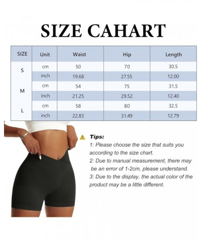 Women's Gym Shorts V Cross High Waisted Yoga Shorts Push Up Booty Scrunch Elastic Athletic Workout Biker Shorts Black+dark Gr...