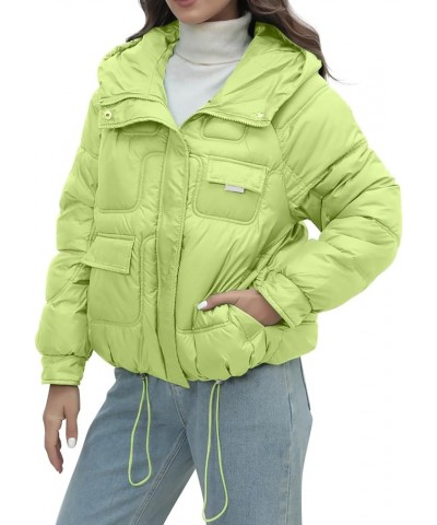 Women's Crop Short Jacket Cropped Puffer Fashion Vintage Jackets for Women Warm Winter Lightweight Coat with Pocket Mint Gree...