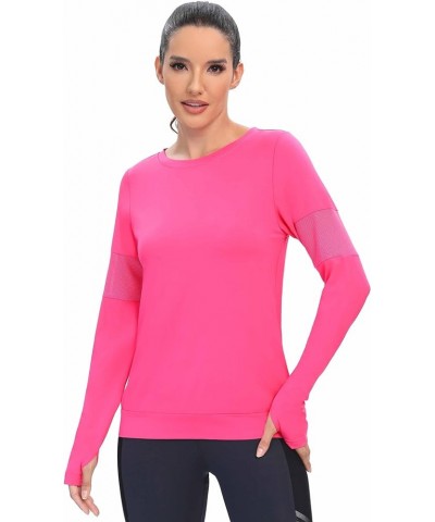 ICTIVE Long Sleeve Workout Shirts for Women Loose Fit Workout Tops Running Shirts with Thumb Hole Rose $12.23 Activewear