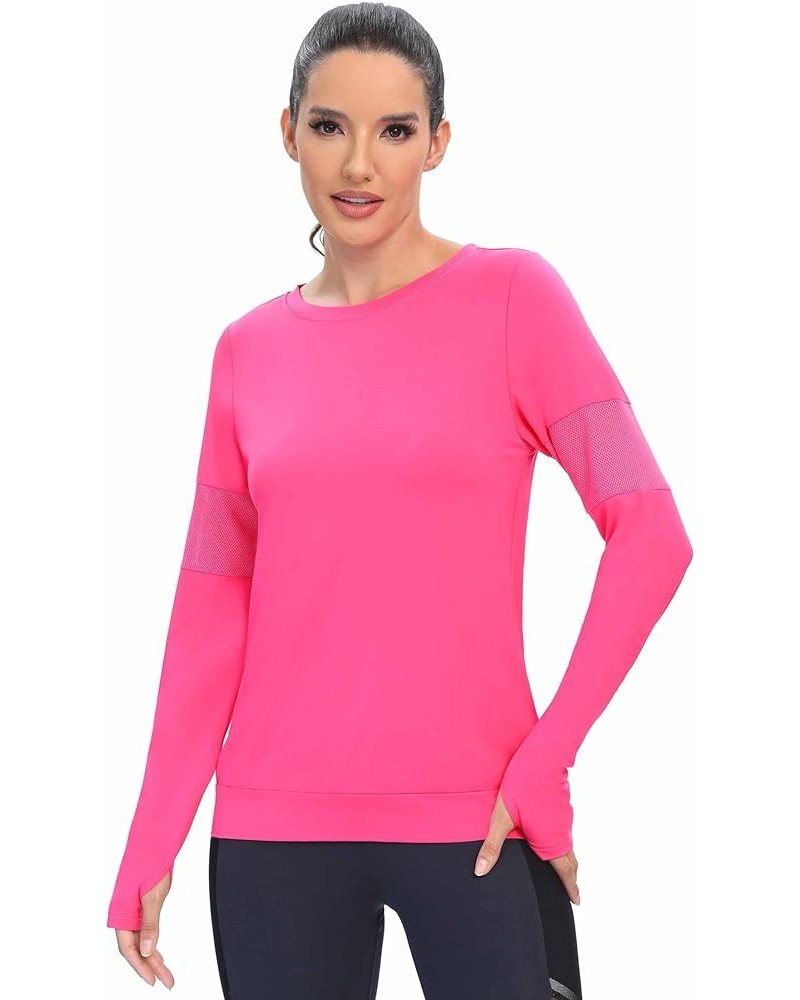 ICTIVE Long Sleeve Workout Shirts for Women Loose Fit Workout Tops Running Shirts with Thumb Hole Rose $12.23 Activewear