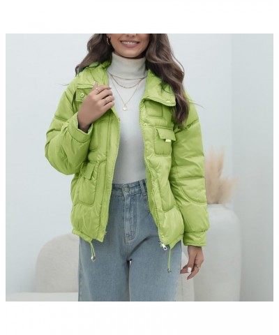 Women's Crop Short Jacket Cropped Puffer Fashion Vintage Jackets for Women Warm Winter Lightweight Coat with Pocket Mint Gree...