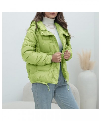 Women's Crop Short Jacket Cropped Puffer Fashion Vintage Jackets for Women Warm Winter Lightweight Coat with Pocket Mint Gree...