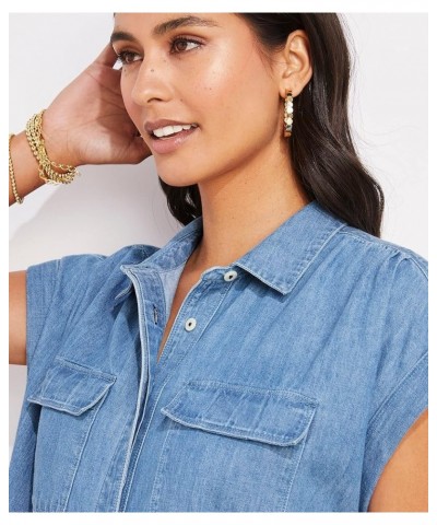 Women's Chambray Utility Margo Shirtdress Morning Mist $53.82 Dresses