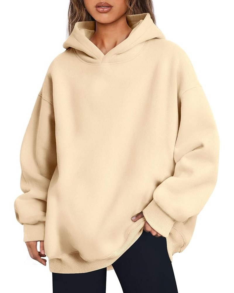 Women's Oversized Hoodies Fleece Hooded Sweatshirts Comfy Casual Pullover Loose Lightweight Fall Winter Clothes Apricot $17.4...