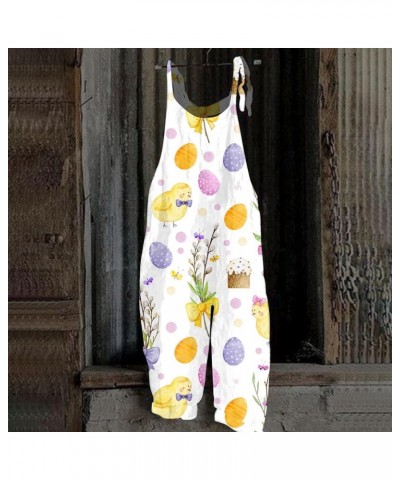 One Piece Jumpsuits for Women Sleeveless Loose Fit Overalls Spaghetti Strap Harem Long Pants Rompers Yellow $11.39 Overalls