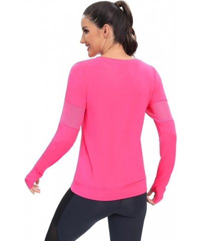 ICTIVE Long Sleeve Workout Shirts for Women Loose Fit Workout Tops Running Shirts with Thumb Hole Rose $12.23 Activewear