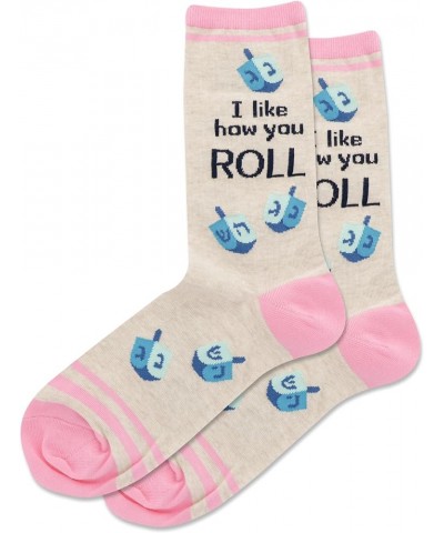 Women's Winter Holiday Fun Crew Socks-1 Pair Pack-Cute Gifts-Christmas & More I Like How You Roll (Off White) $7.83 Socks