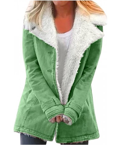 Sherpa Jackets for Women Winter Coats Casual Warm Faux Fur Lined Coats Oversized Thermal Fuzzy Fleece Jacket Outwear 01green ...