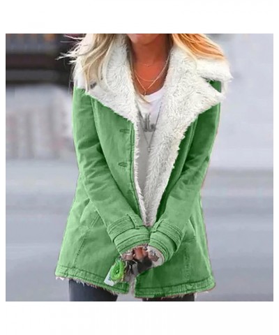 Sherpa Jackets for Women Winter Coats Casual Warm Faux Fur Lined Coats Oversized Thermal Fuzzy Fleece Jacket Outwear 01green ...