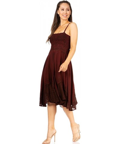 Aphrodite Embroidered Batik Dress A-burgandy $26.39 Dresses