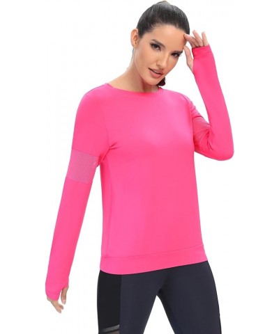 ICTIVE Long Sleeve Workout Shirts for Women Loose Fit Workout Tops Running Shirts with Thumb Hole Rose $12.23 Activewear