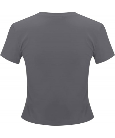 Women's Short Sleeve Crop Tee Shirt Workout Basic Solid Form Fit Round Neck Going Out Tshirt Casual Workout cropped Clothees ...