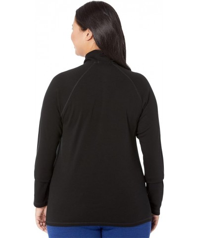 Women's Plus Size Classic Thermal Merino Wool Base Layer — Quarter Zip (Slim Fit) Black $44.75 Activewear