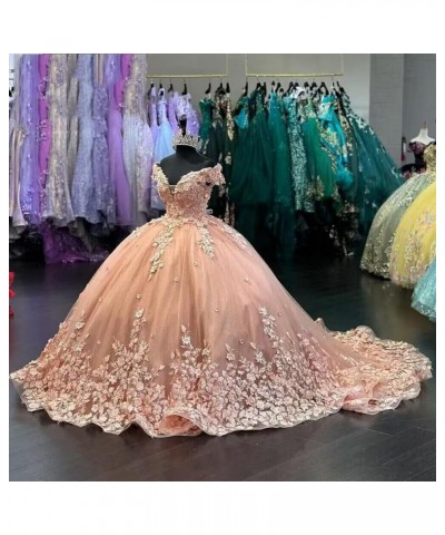 Luxury Off Shoulder Quinceanera Dresses Ball Gown Puffy Long Prom Gowns with Train Tulle Sweet 15 16 Dresses XXF035 Fuchsia $...