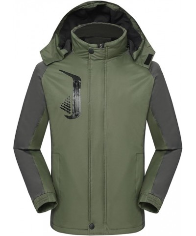 Womens Winter Coats With Hood Outdoor Sports Windproof Warm Hoodie Jackets Color Patchwork Zipper Rainproof Outwear 01-army G...