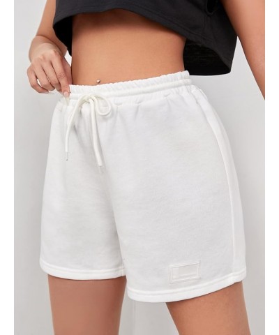 Women's Casual Drawstring Waist Sweat Shorts Running Track Shorts White $11.48 Activewear