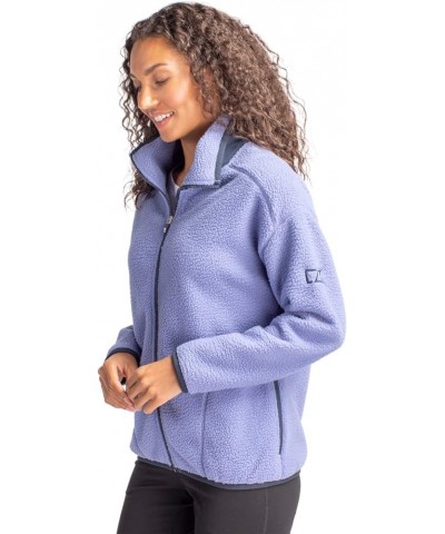 Cascade Eco Womens Sherpa Fleece Jacket Hyacinth/Navy Blue $35.50 Jackets