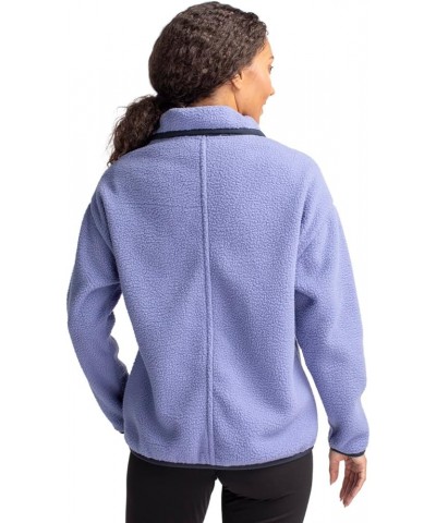 Cascade Eco Womens Sherpa Fleece Jacket Hyacinth/Navy Blue $35.50 Jackets