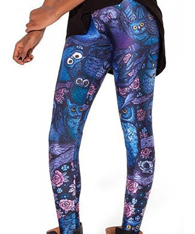 Women's High Waist Pure Color Digital Printted Ankle Elastic Tights Legging Z-owl $7.84 Leggings