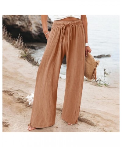 Women's Loose Fitting Pants Fluttering Summer High Waist Drawstring Printed Casual Pants Sweatpants Pants, S-3XL 4-ginger $10...