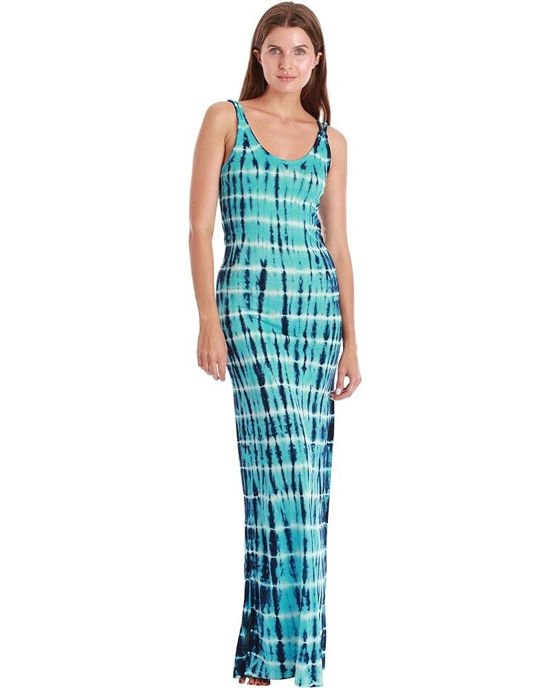 Tie Dye Spaghetti Strap Maxi Dress Navy Aqua Tie Dye $11.95 Swimsuits