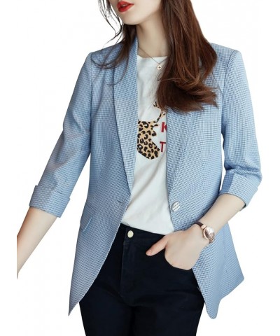 Womens Casual Jacket Casual Work Blazer Office Jacket Slim Fit Blazer for Business Lady Z08-blue $14.70 Blazers