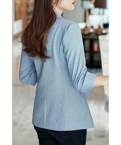 Womens Casual Jacket Casual Work Blazer Office Jacket Slim Fit Blazer for Business Lady Z08-blue $14.70 Blazers