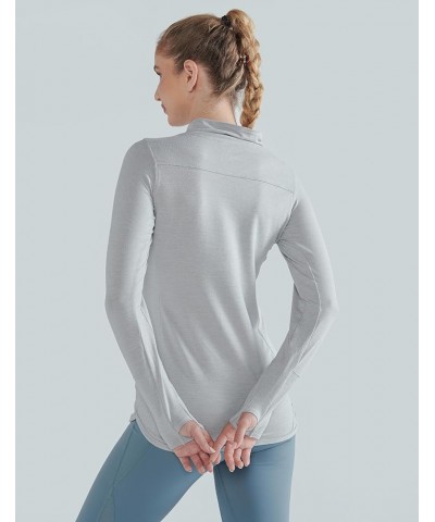 3 Pack Women's Thermal Fleece Mock Neck Sweatshirts, Athletic Long Sleeve Pullover Tops Sweat Shirts Gray/Baby Blue/Light Pin...