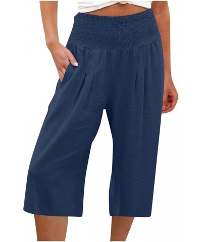 Wide Leg Pants Woman Casual Cotton Linen Sweatpants High Waist Cargo Pant Baggy Stretchy Lounge Joggers with Pockets Wide Leg...