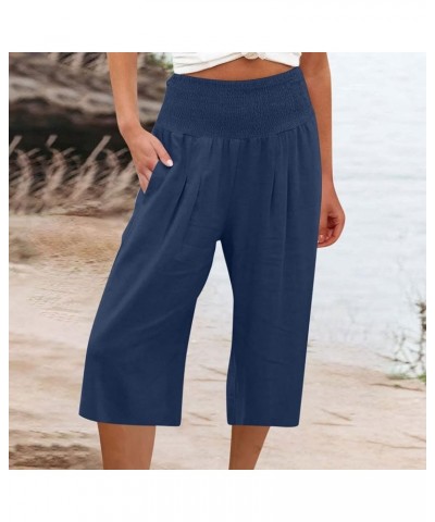 Wide Leg Pants Woman Casual Cotton Linen Sweatpants High Waist Cargo Pant Baggy Stretchy Lounge Joggers with Pockets Wide Leg...