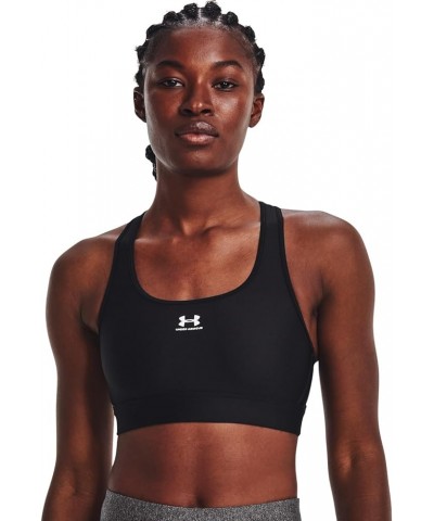 Women's HeatGear Mid Padless Sports Bra Black/Black/White $19.47 Lingerie