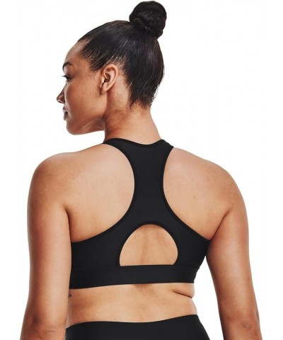 Women's HeatGear Mid Padless Sports Bra Black/Black/White $19.47 Lingerie