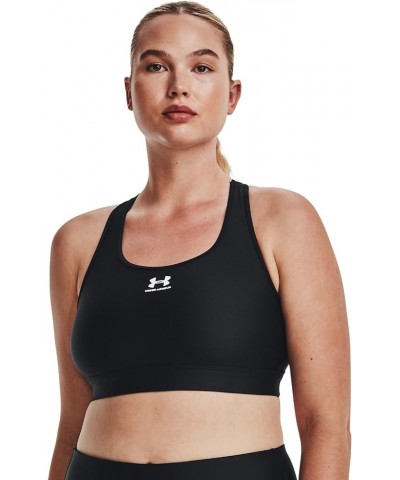 Women's HeatGear Mid Padless Sports Bra Black/Black/White $19.47 Lingerie