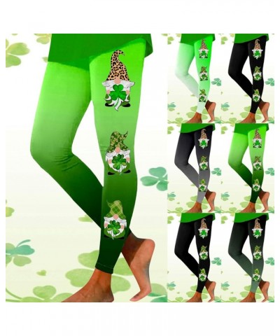 Christmas Leggings for Women 2023, Women's Christmas Leggings Tights Xmas Gradient Gnomes Graphic Print Yoga Pants Z5-green $...