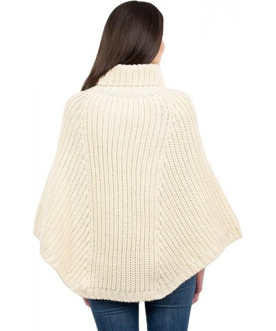 100% Merino Wool Cable Knit Ladies Irish Aran Poncho Cardigan Natural $36.72 Sweaters