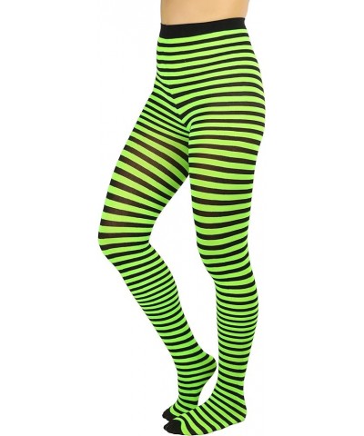 Women's Striped Tights Black/Neongreen $8.98 Socks