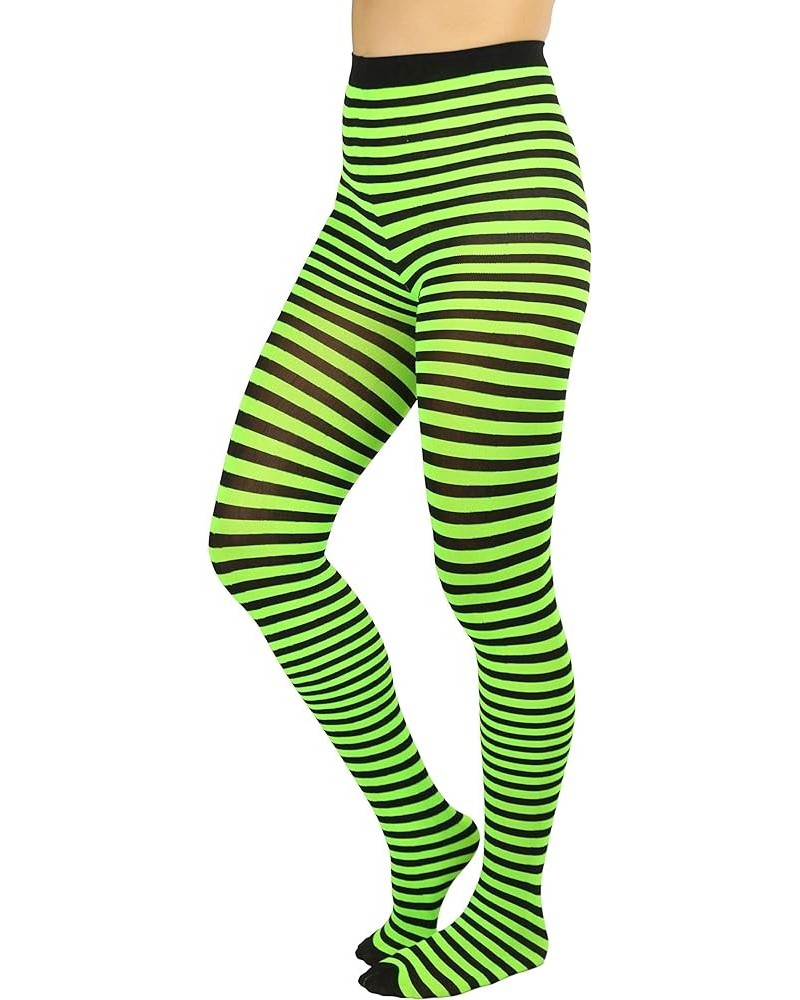 Women's Striped Tights Black/Neongreen $8.98 Socks