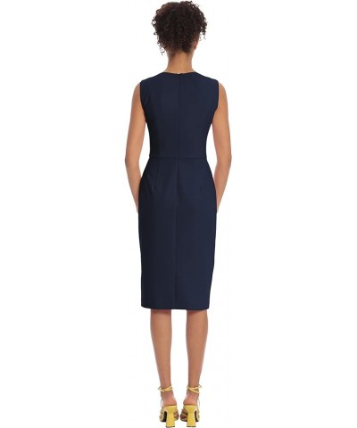 Women's Knee-Length Sleeveless Dress with Neck Cutouts Twilight Navy $16.29 Dresses