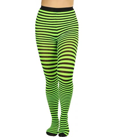 Women's Striped Tights Black/Neongreen $8.98 Socks