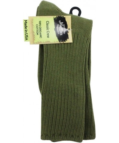 Organic Natural Cotton Classic Cushion Crew Socks for Men & Women - One Pair Medium Size Olive 9-11 $10.80 Socks