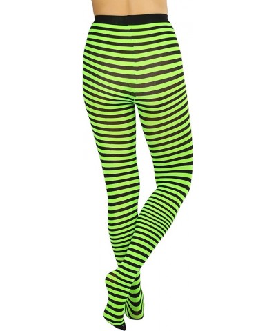 Women's Striped Tights Black/Neongreen $8.98 Socks