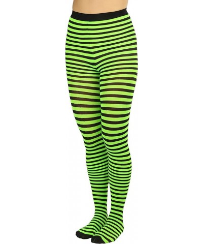 Women's Striped Tights Black/Neongreen $8.98 Socks