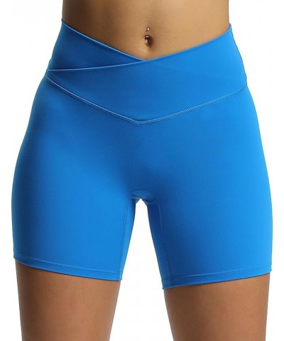 Trinity Workout Biker Shorts for Women Cross-Waist Crossover High Waisted Exercise Athletic Gym Running Yoga Shorts 6 Directo...