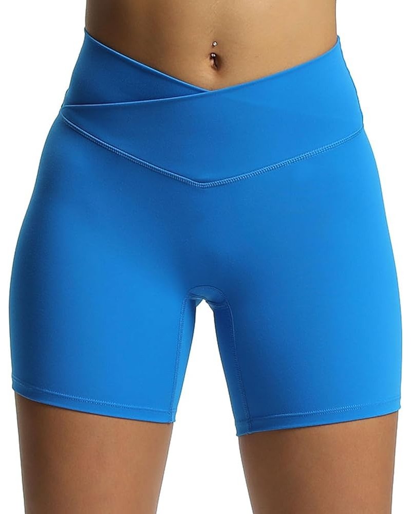 Trinity Workout Biker Shorts for Women Cross-Waist Crossover High Waisted Exercise Athletic Gym Running Yoga Shorts 6 Directo...