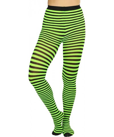 Women's Striped Tights Black/Neongreen $8.98 Socks