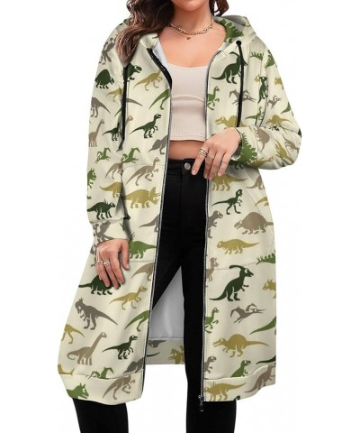 Womens Zip Up Hoodies Plus Size Leopard Print Hooded Tunic Sweatshirt Long Hoodie Jacket Coat With Pockets Style-25 $28.31 Ho...