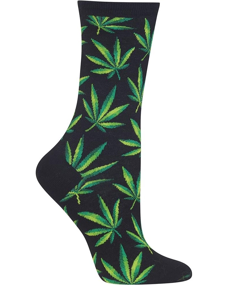 Women's Fun Pop Culture & Celebration Crew Socks-1 Pair Pack-Cool & Funny Gifts Weed (Black) $6.62 Socks