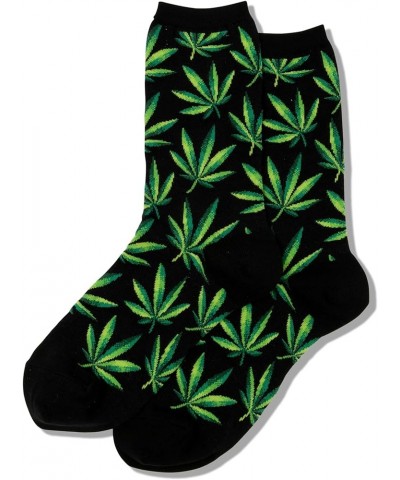 Women's Fun Pop Culture & Celebration Crew Socks-1 Pair Pack-Cool & Funny Gifts Weed (Black) $6.62 Socks