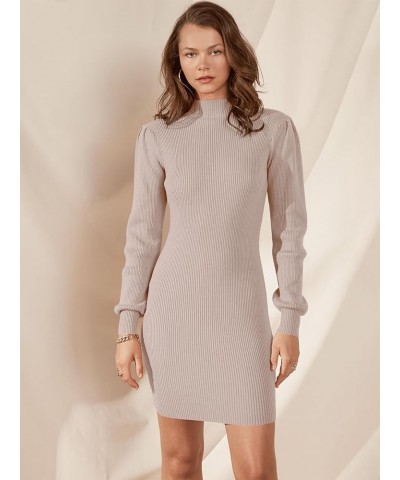 Women Turtleneck Long Sleeve Knit Pullover Sweater Bodycon Mini Dress Pink $17.15 Sweaters