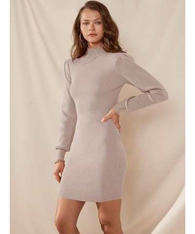 Women Turtleneck Long Sleeve Knit Pullover Sweater Bodycon Mini Dress Pink $17.15 Sweaters